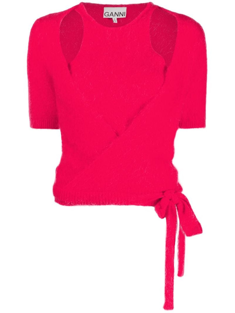 Pink Cut-out Wrap Top