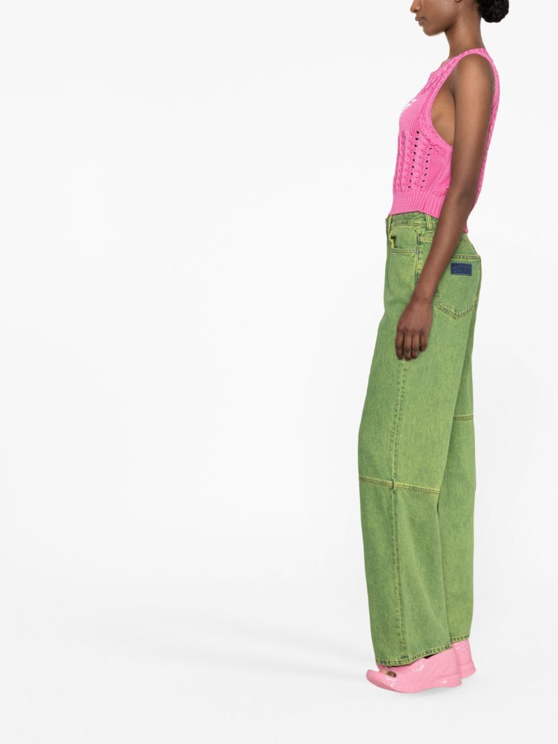 Pink Logo Intarsia Cable-knit Vest