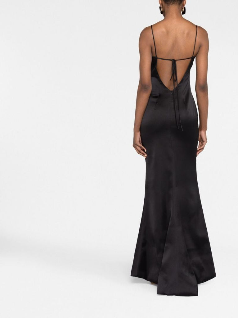 Black Open-back Mermaid Gown
