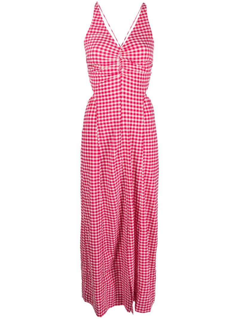 Red Gingham Maxi Dress