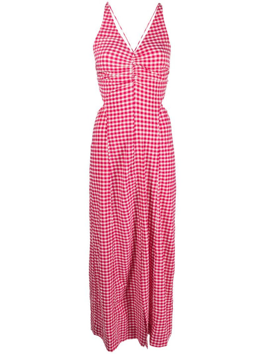 Red Gingham Maxi Dress
