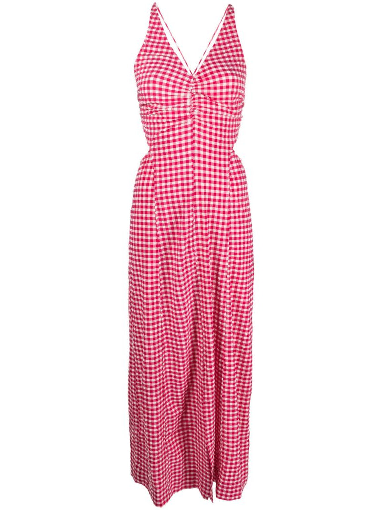 Red Gingham Maxi Dress