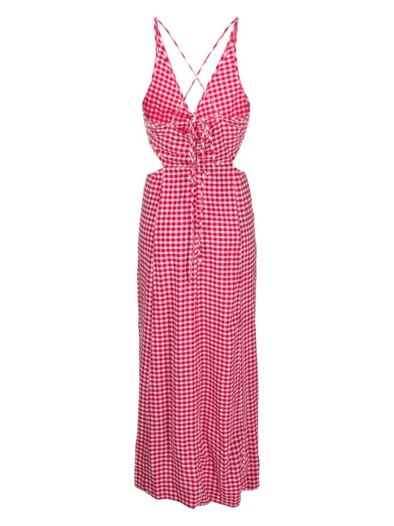 Red Gingham Maxi Dress