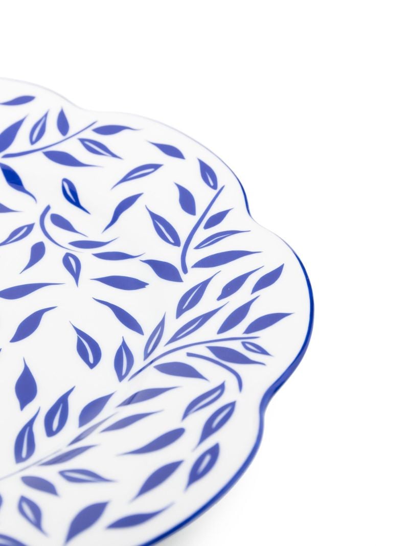 Blue Leaves Dessert Plate Set