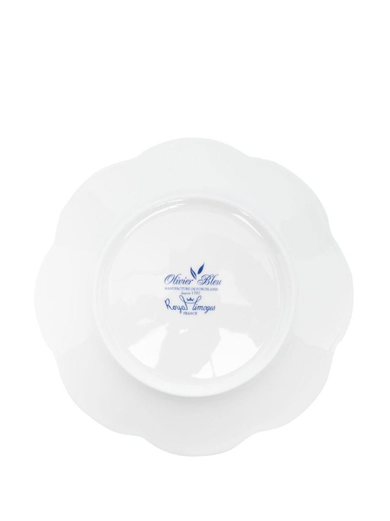 Blue Leaves Dessert Plate Set