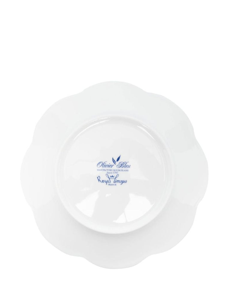 Blue Leaves Dessert Plate Set