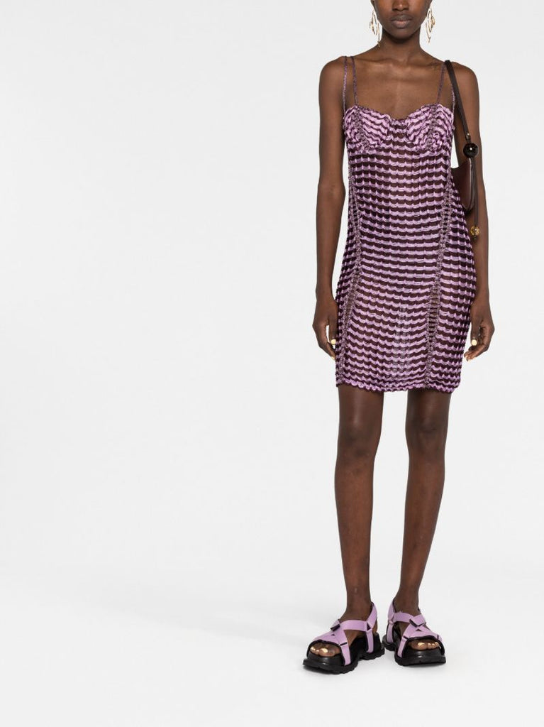 Purple Expandable Sleeveless Mini Dress