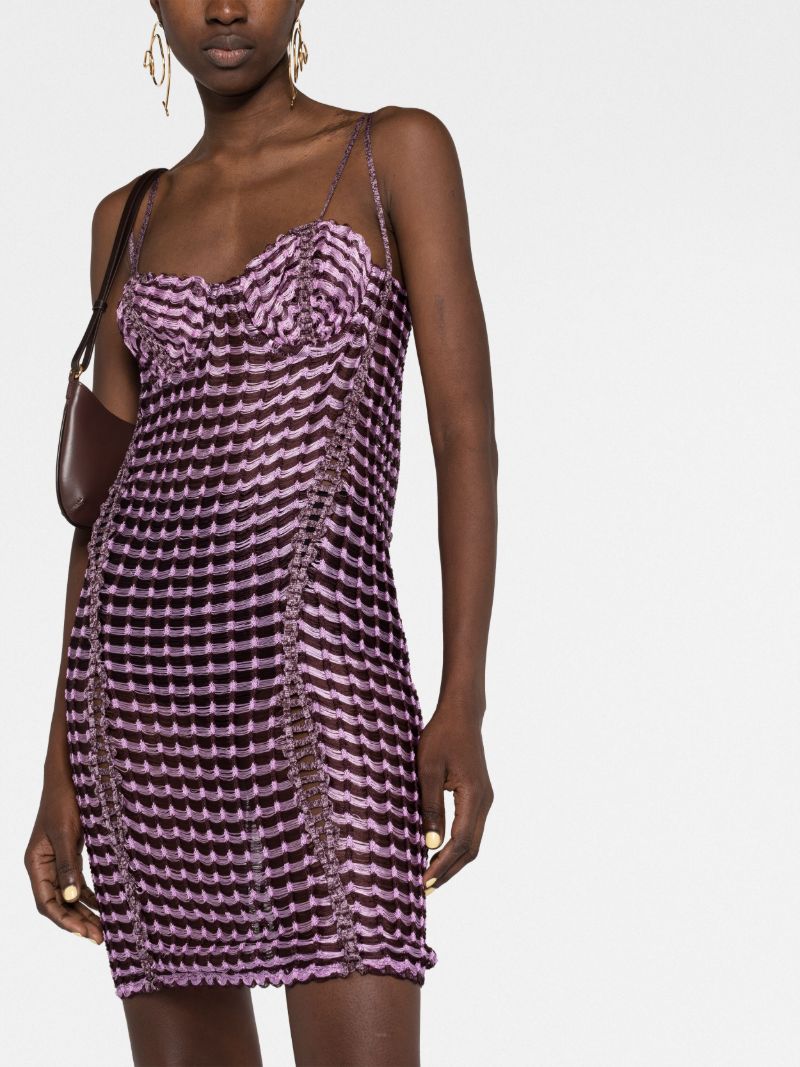 Purple Expandable Sleeveless Mini Dress