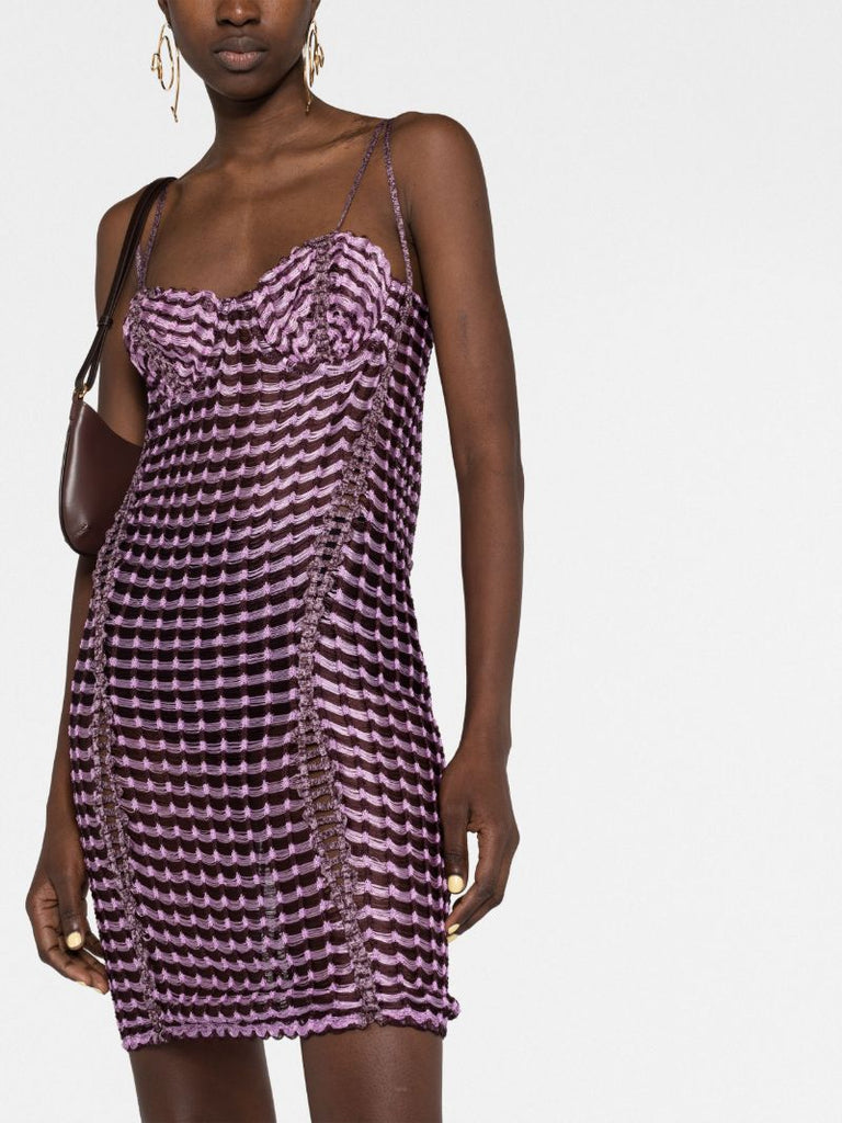 Purple Expandable Sleeveless Mini Dress