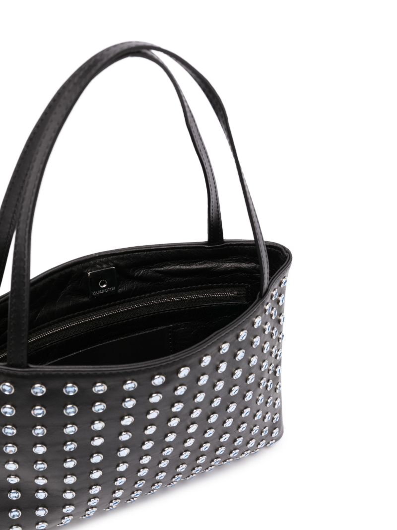Black Suki Crystal-embellishment Leather Tote Bag