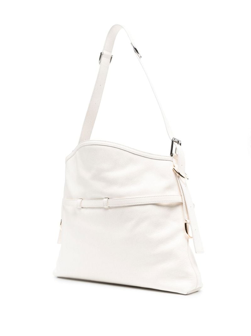 White Medium Voyou Leather Shoulder Bag
