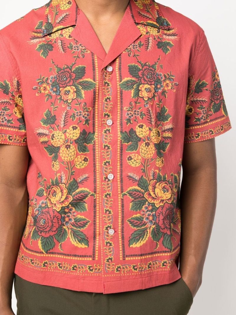 Red Cotton Floribunda Shirt