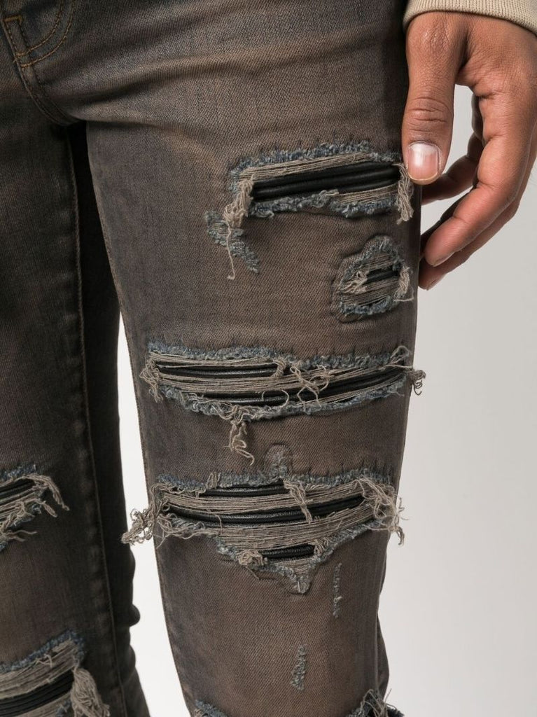 Black Thrasher Ripped Skinny Trousers