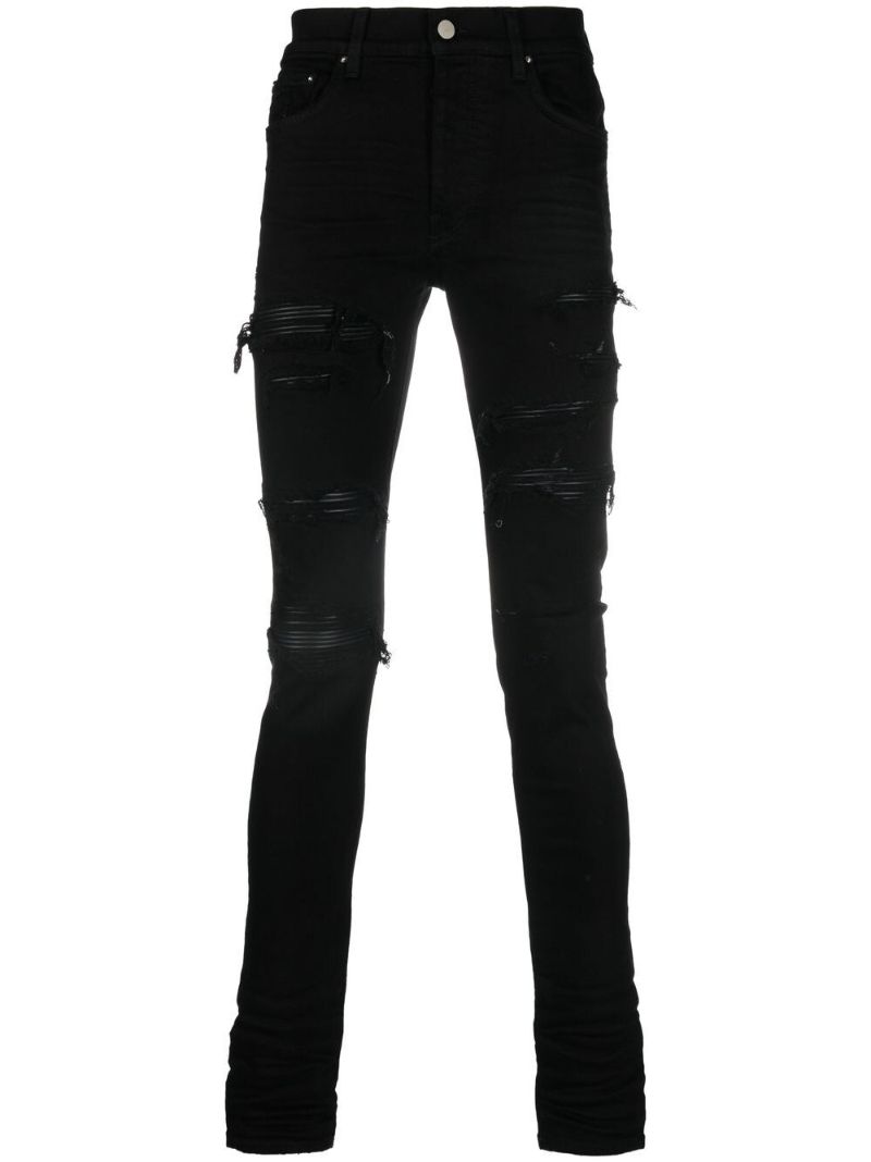 Black Thrasher Ripped Skinny Trousers
