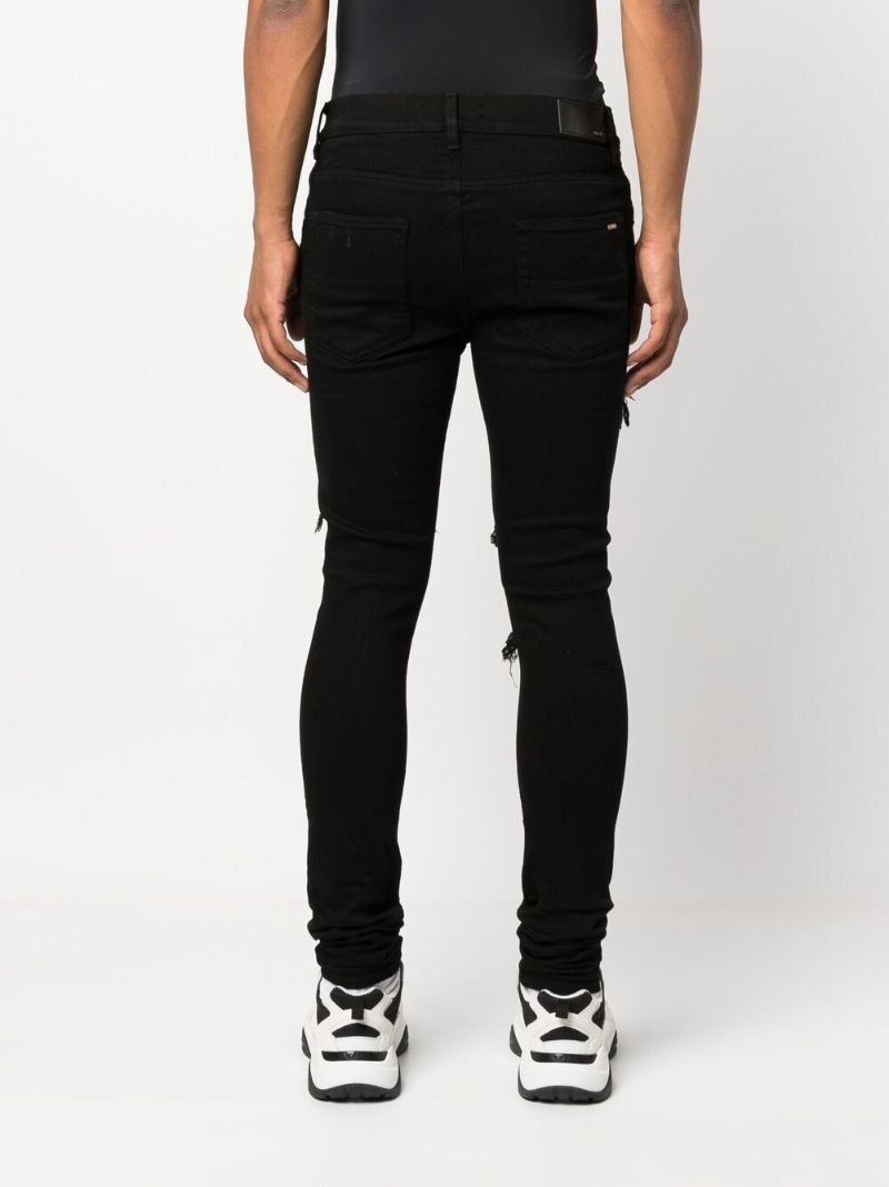Black Thrasher Ripped Skinny Trousers