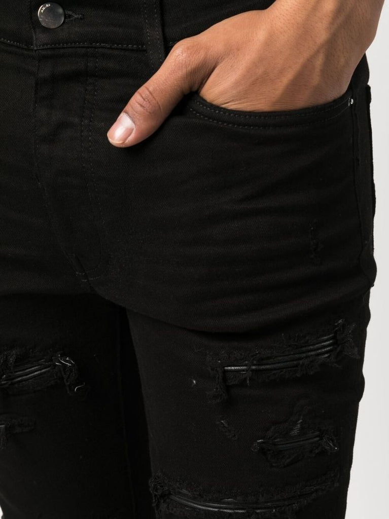 Black Thrasher Ripped Skinny Trousers