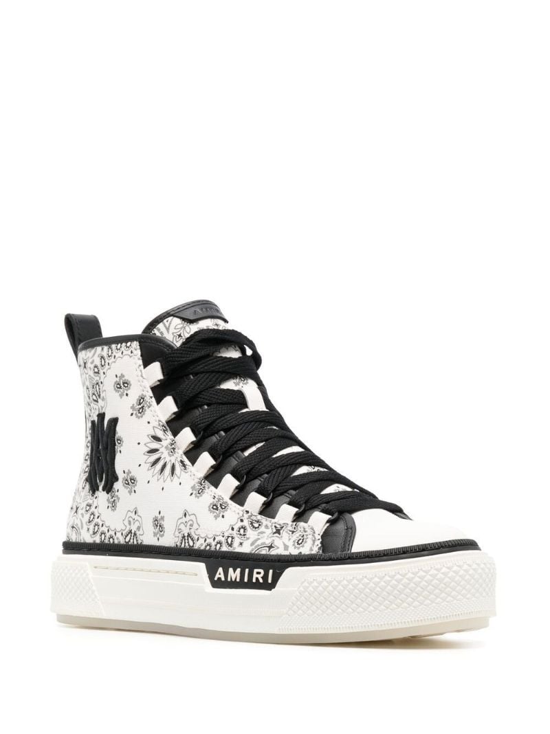 White Bandana Print High-top Sneakers