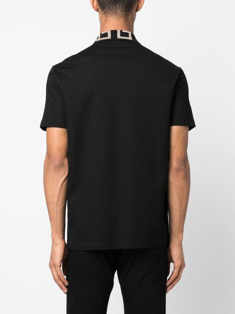 Black Medusa Head Patch Polo Shirt
