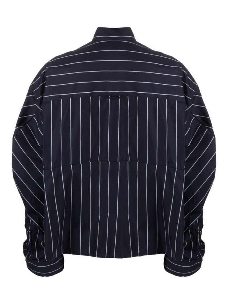 Blue Vertical Stripe Pattern Shirt