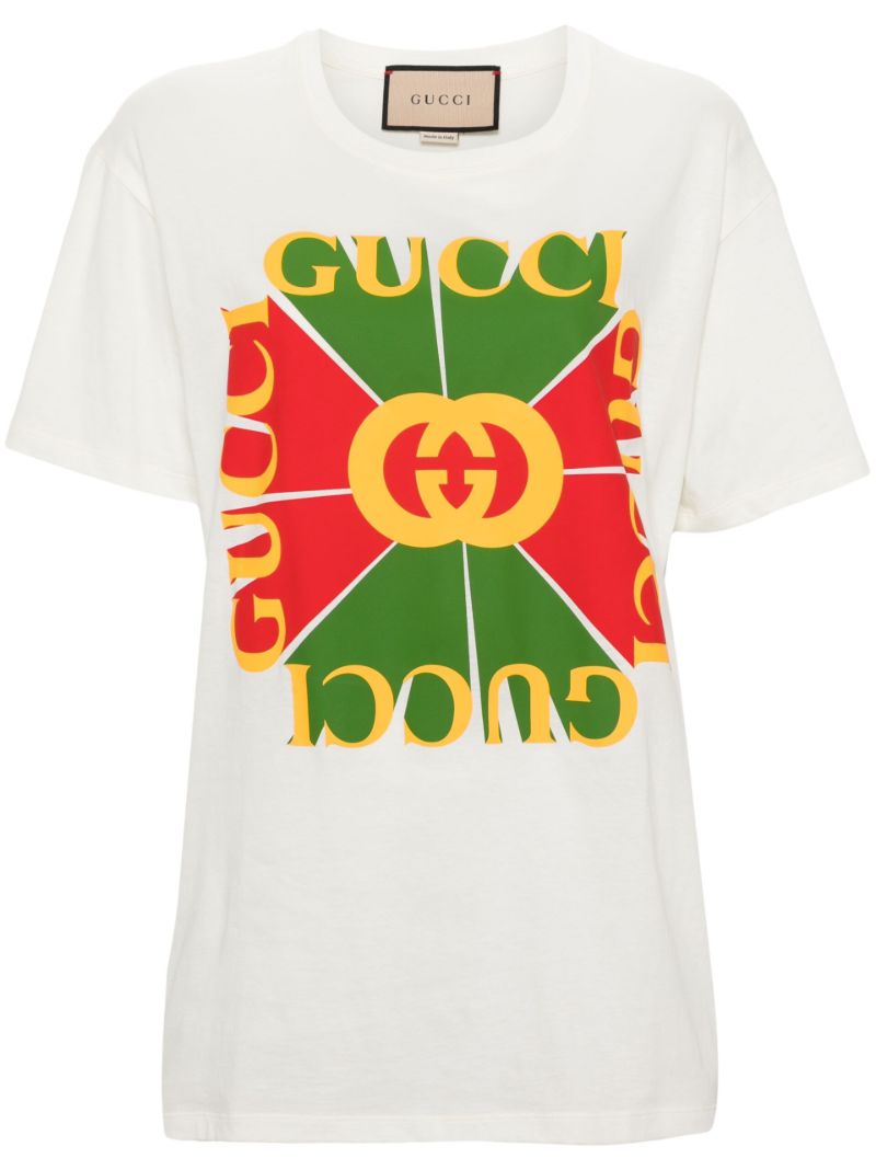 White Graphic Print T-shirt