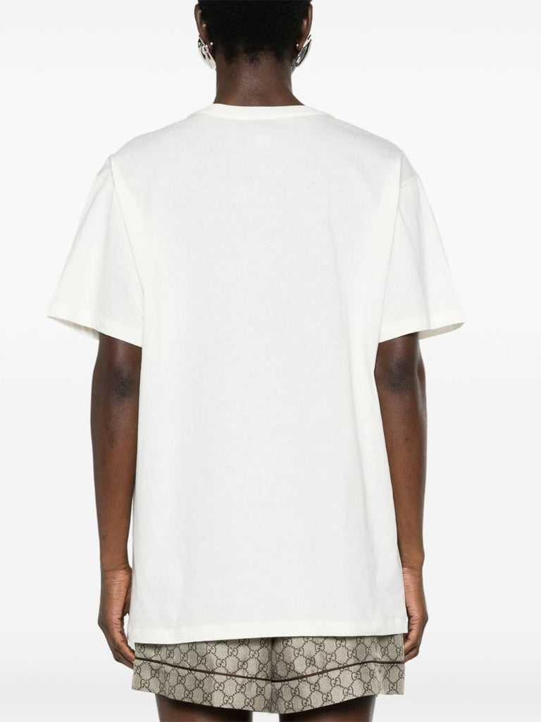 White Graphic Print T-shirt