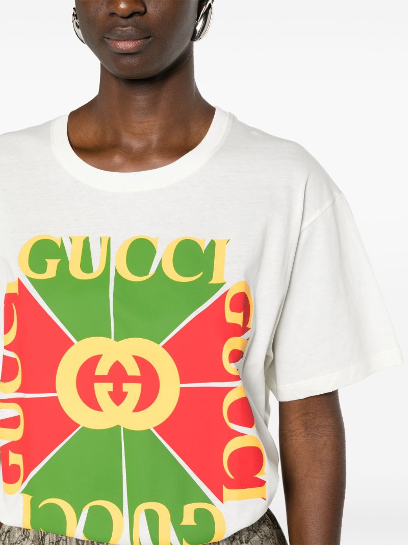 White Graphic Print T-shirt