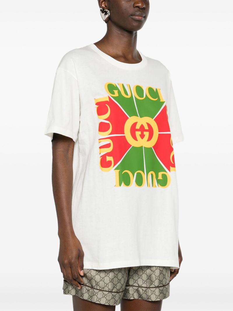 White Graphic Print T-shirt