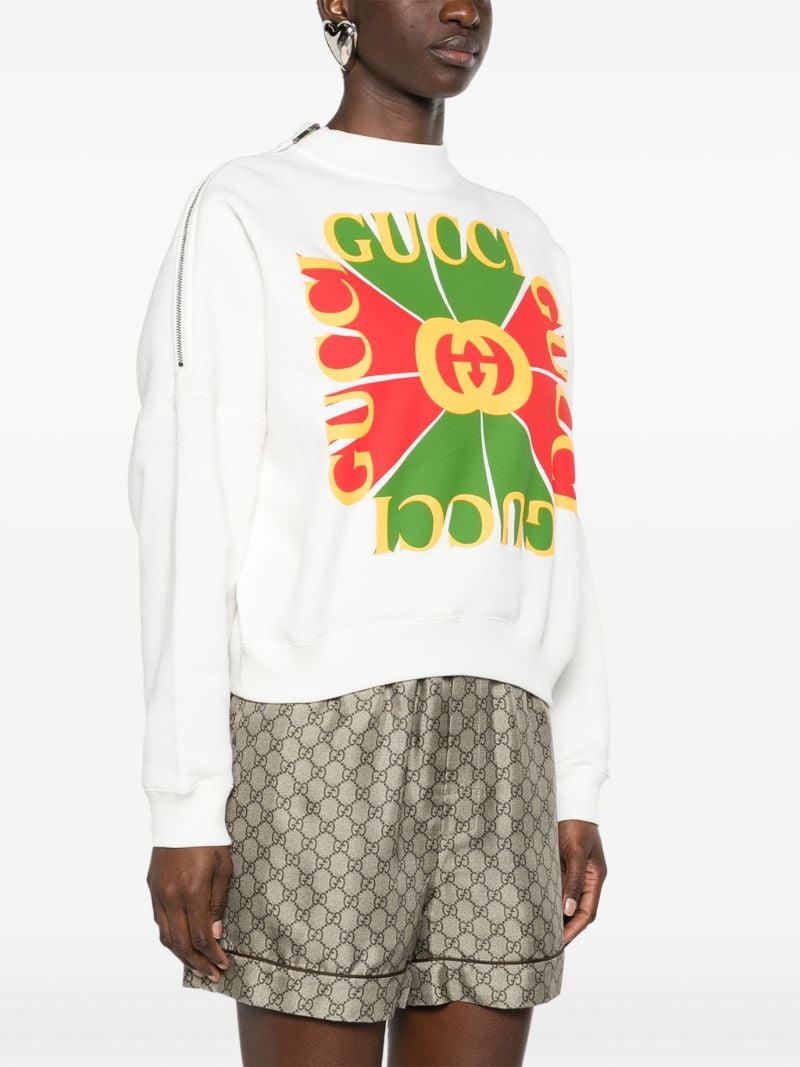 White Graphic Print Sweatshirt