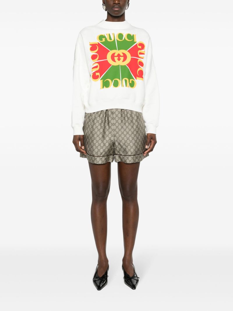 White Graphic Print Sweatshirt