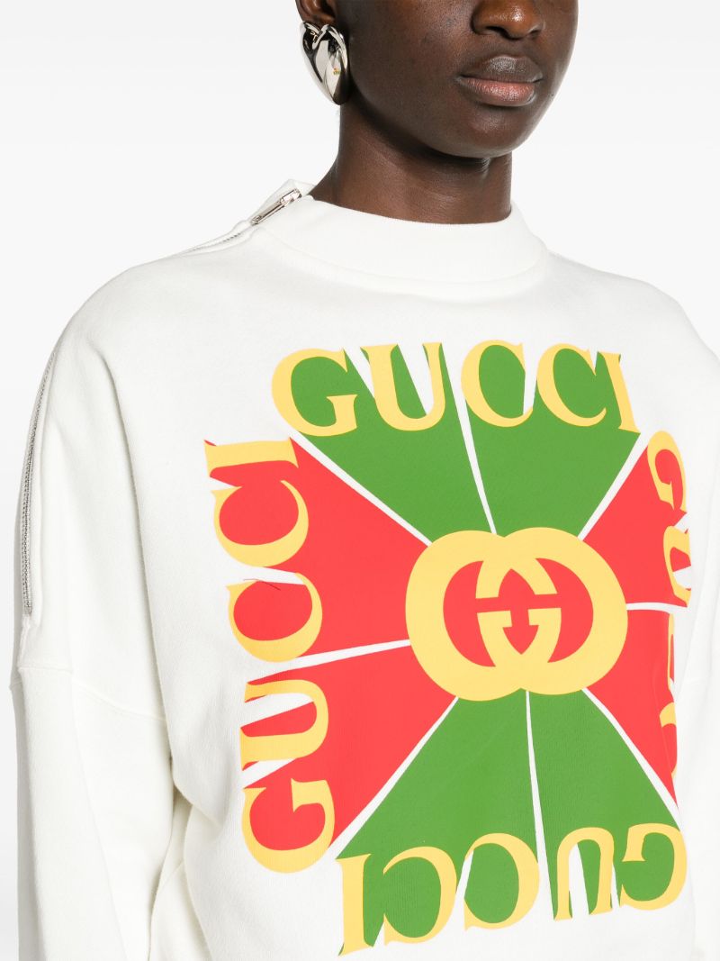 White Graphic Print Sweatshirt