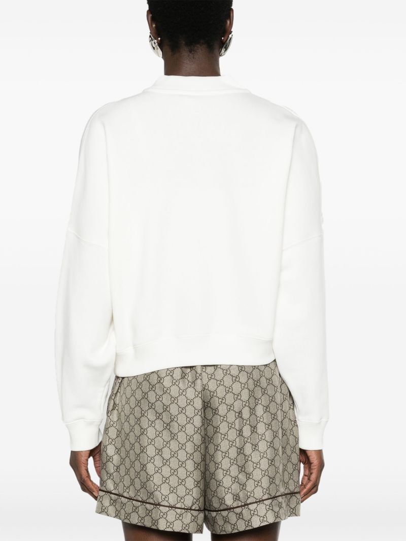White Graphic Print Sweatshirt