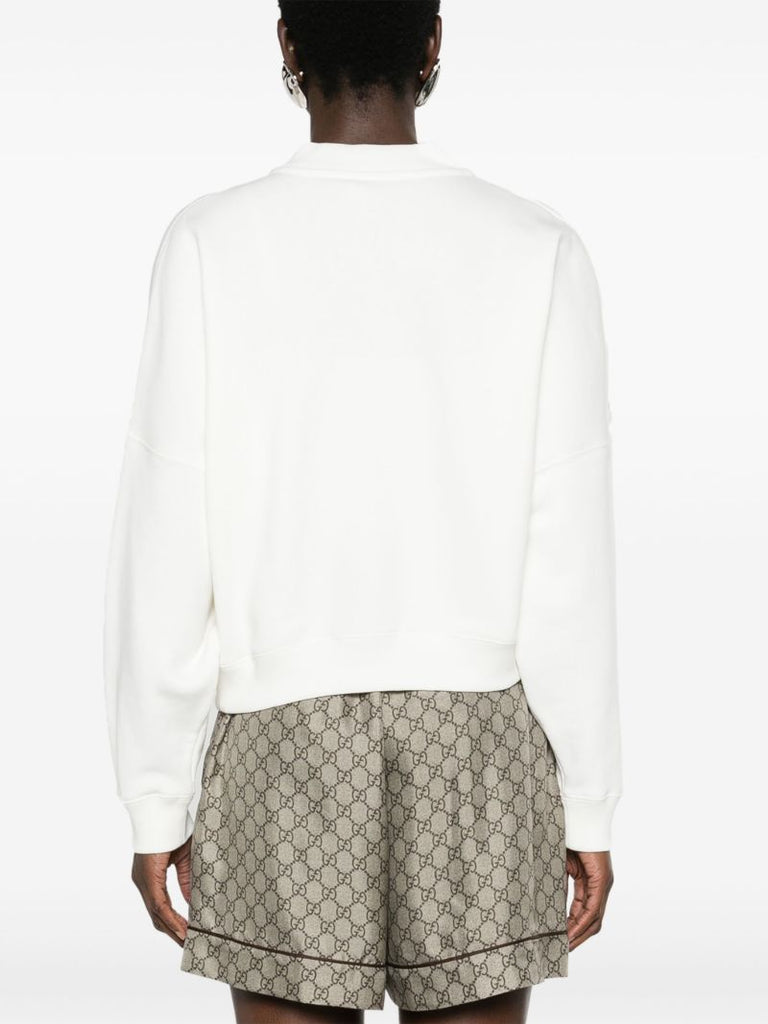 White Graphic Print Sweatshirt