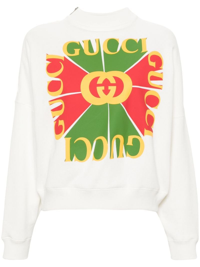 White Graphic Print Sweatshirt