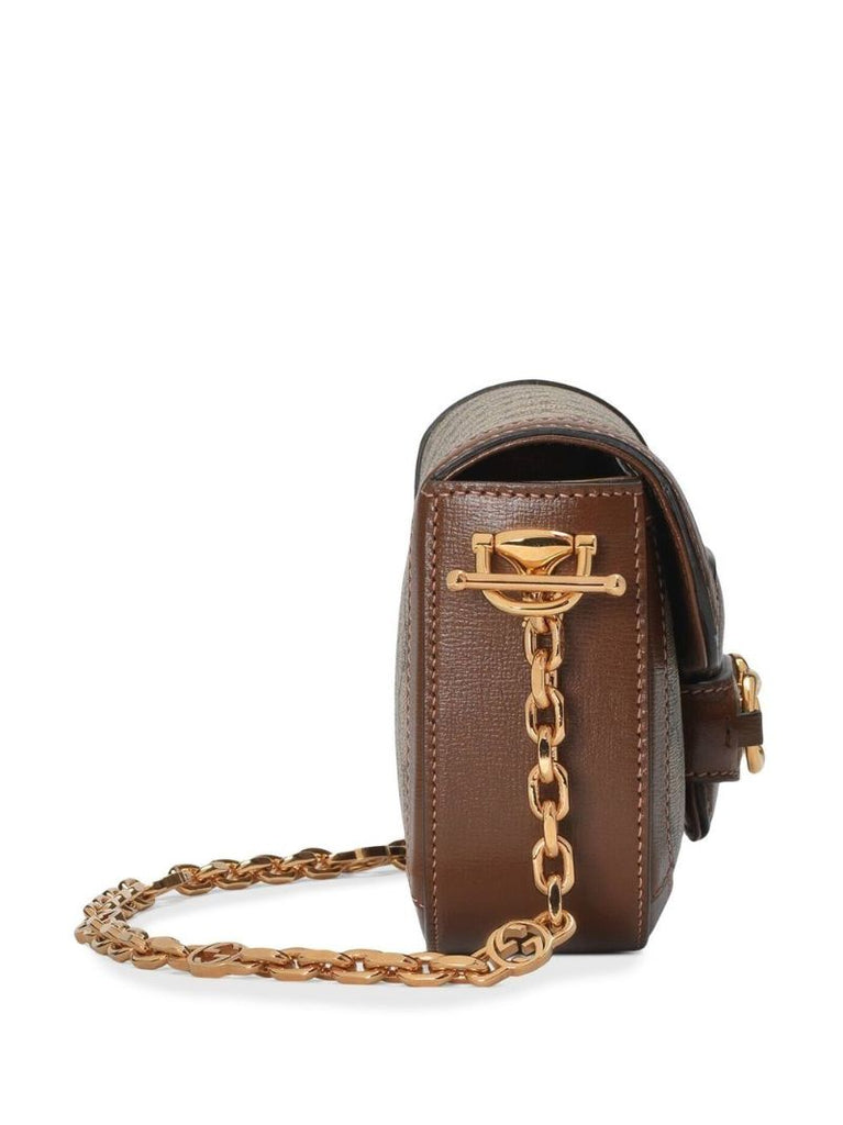 Neutral Mini Horsebit 1955 Shoulder Bag