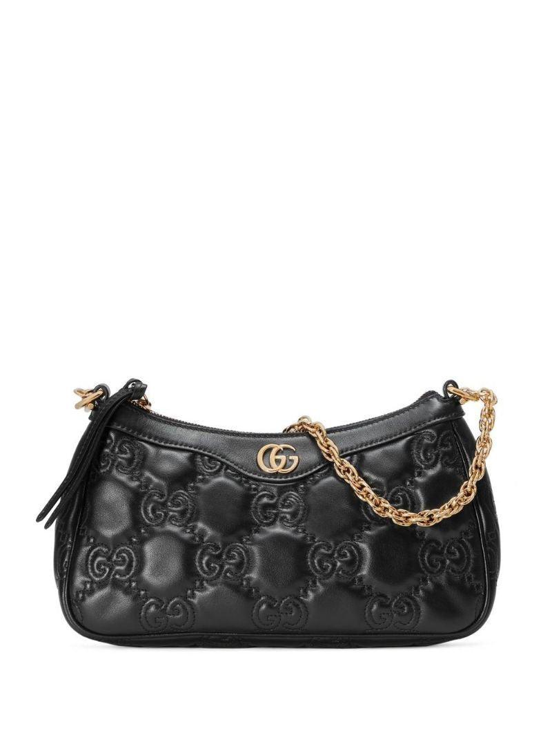 Black Gg MatelassÃ_x0083_Â© Leather Shoulder Bag