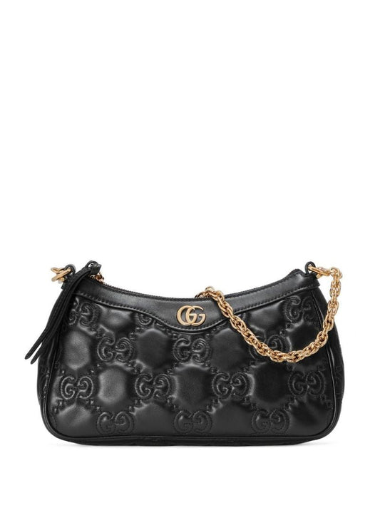 Black Gg MatelassÃ_x0083_Â© Leather Shoulder Bag