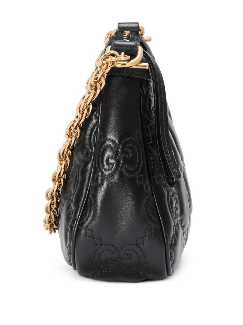 Black Gg MatelassÃ_x0083_Â© Leather Shoulder Bag