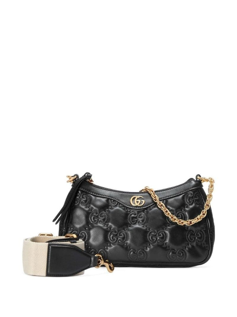 Black Gg MatelassÃ_x0083_Â© Leather Shoulder Bag