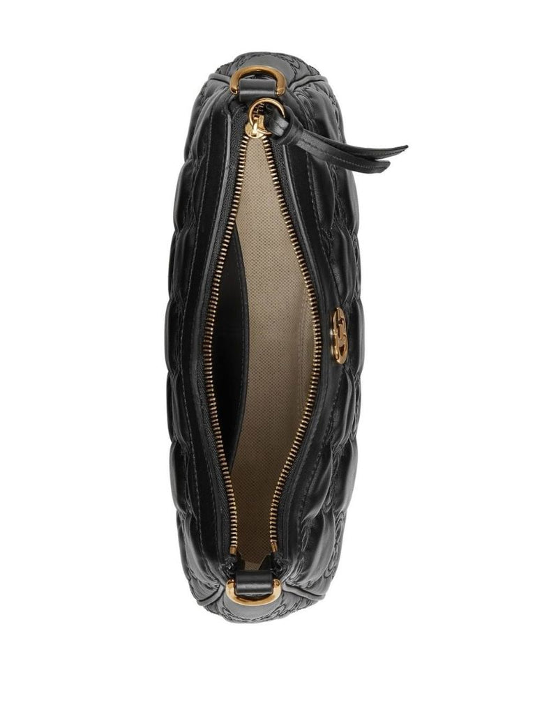 Black Gg MatelassÃ_x0083_Â© Leather Shoulder Bag