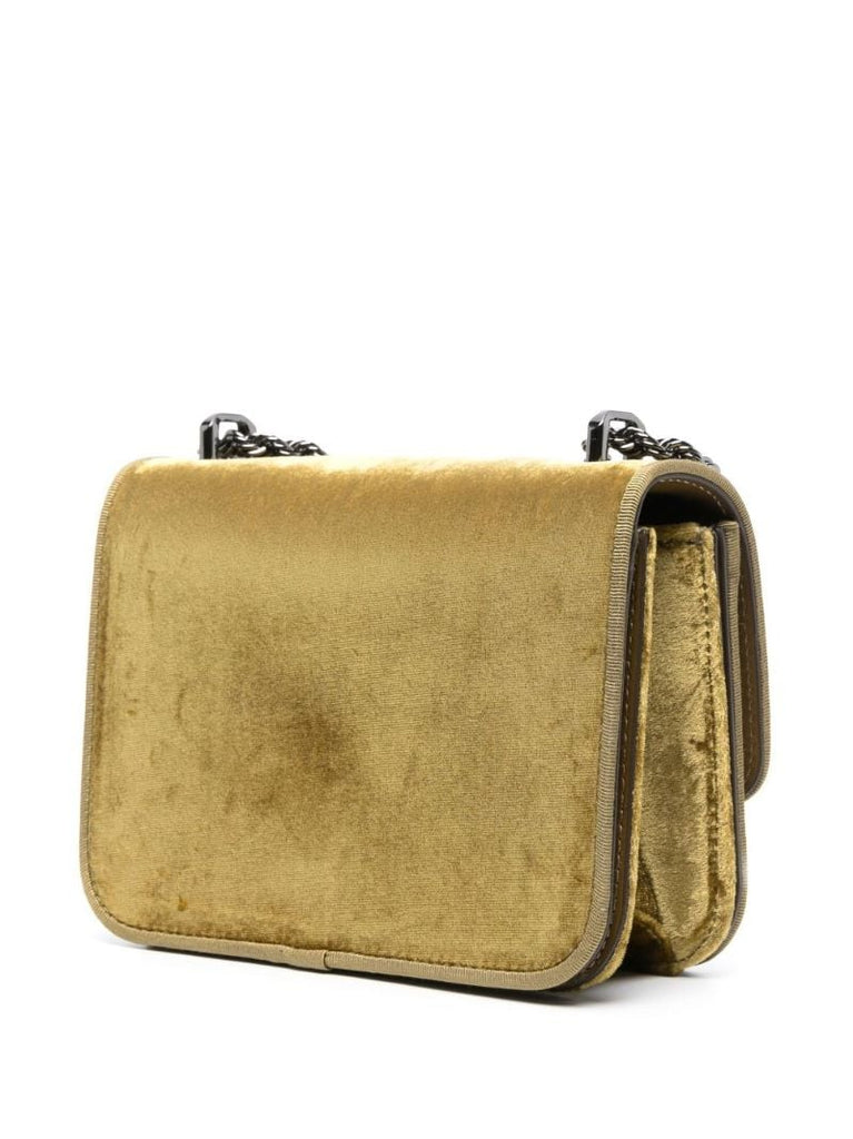 Green Eleanor Small Velvet Shoulder Bag