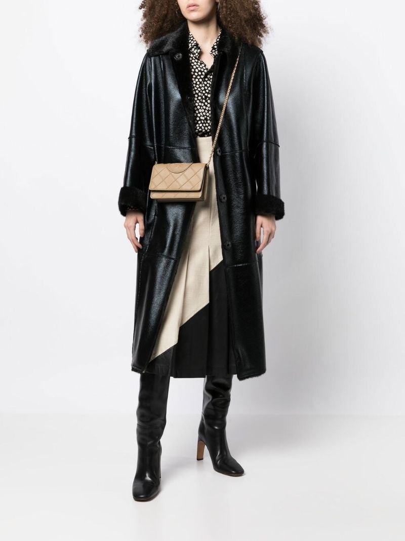 Neutral Fleming Leather Cross Body Bag
