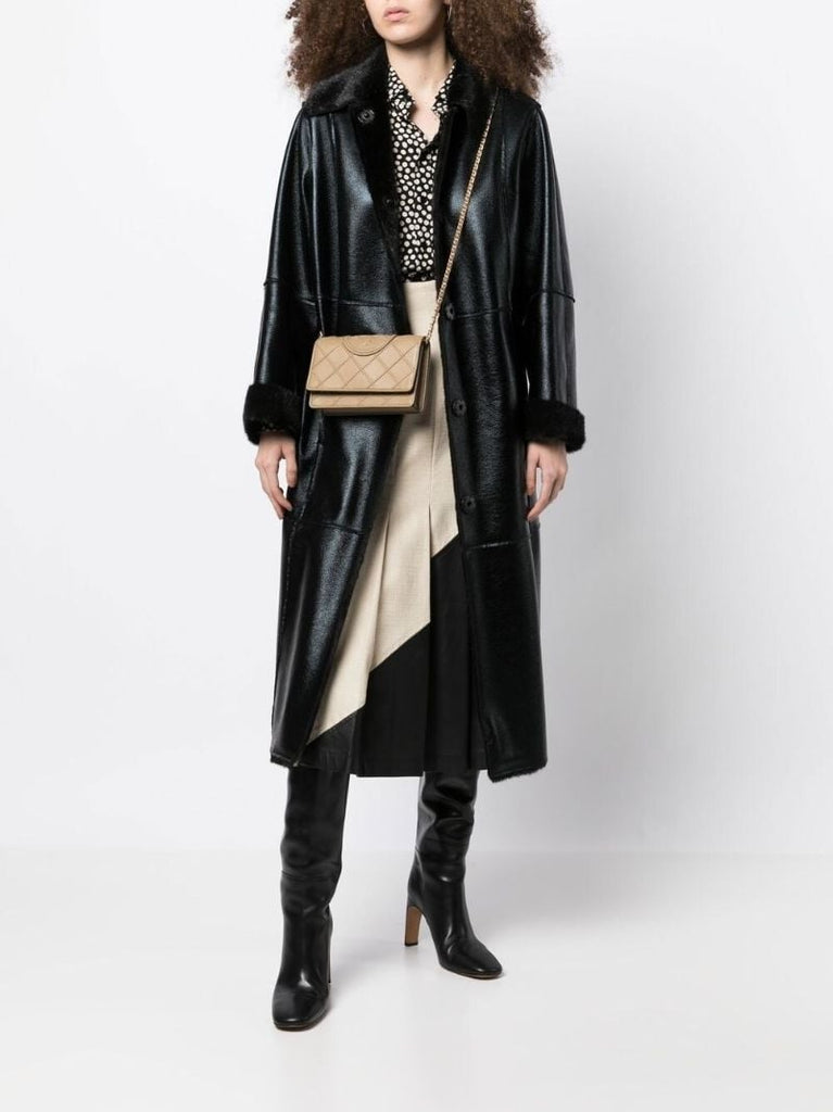 Neutral Fleming Leather Cross Body Bag