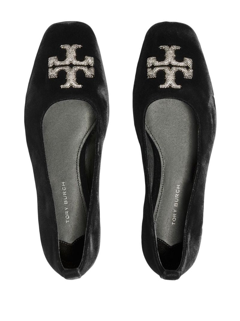 Black Eleanor Velvet Ballet Flats