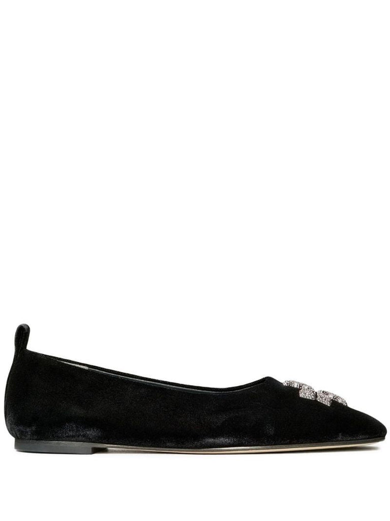 Black Eleanor Velvet Ballet Flats
