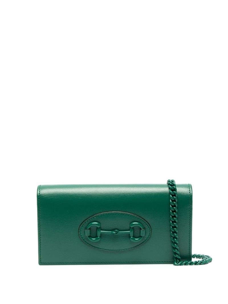 Green Horsebit 1955 Leather Chain Wallet
