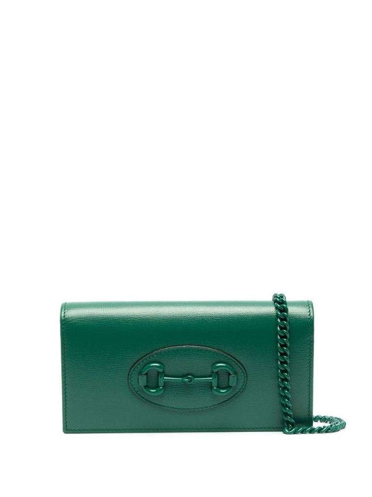 Green Horsebit 1955 Leather Chain Wallet