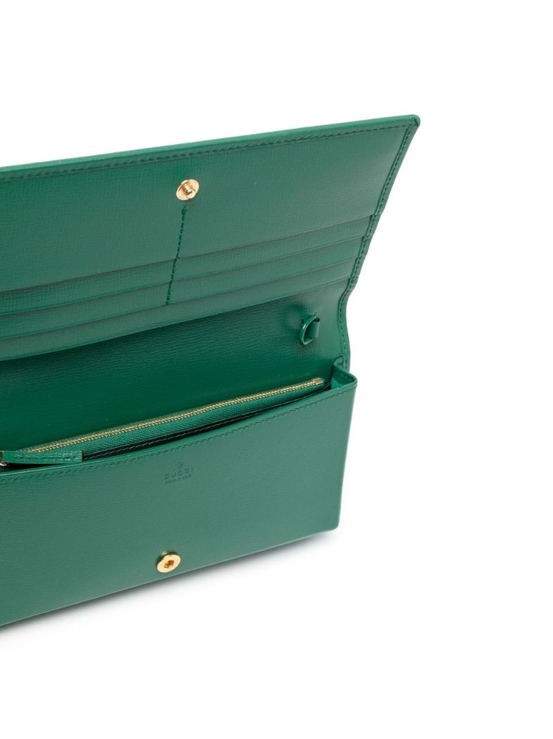 Green Horsebit 1955 Leather Chain Wallet