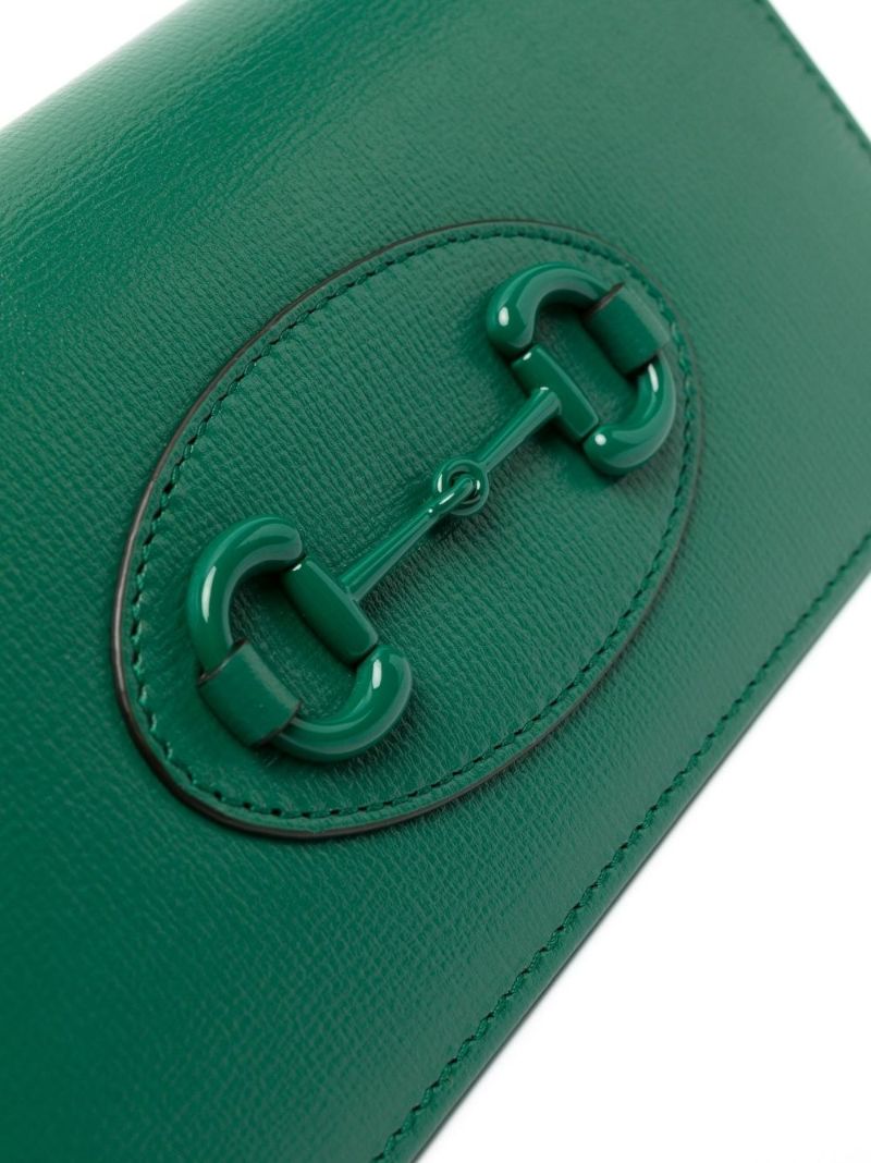 Green Horsebit 1955 Leather Chain Wallet