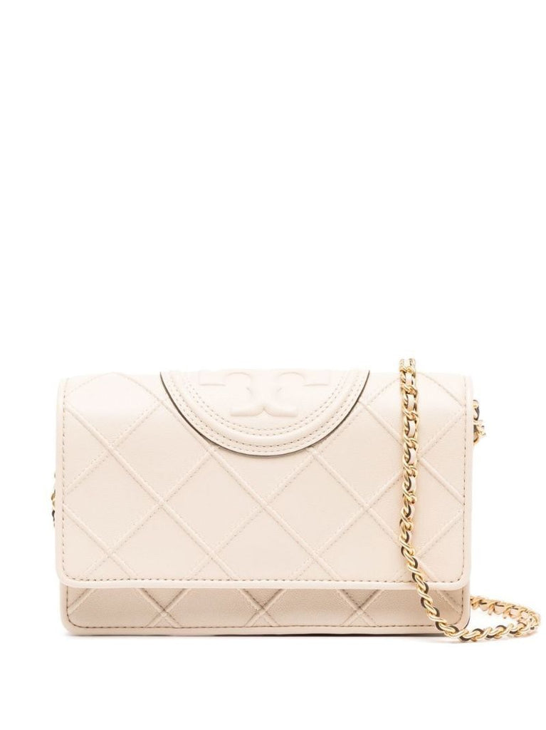 Neutral Fleming Leather Cross Body Bag