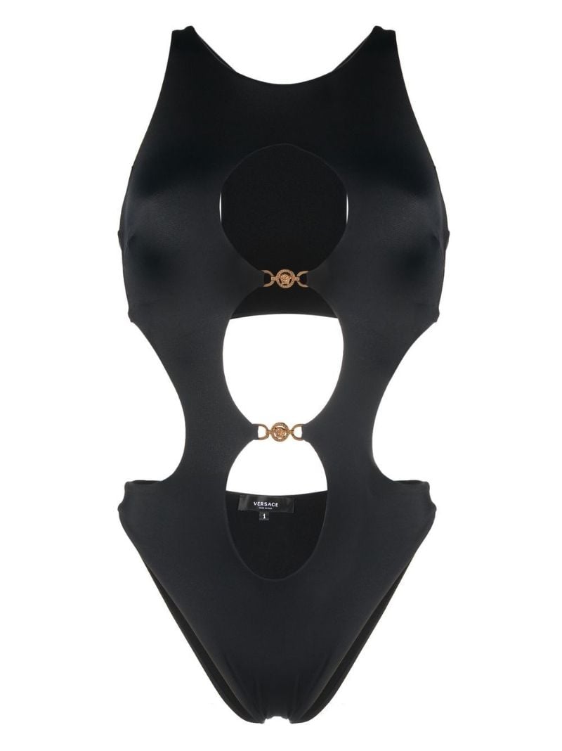 Black Medusa Detail Cut-out Swimsuit